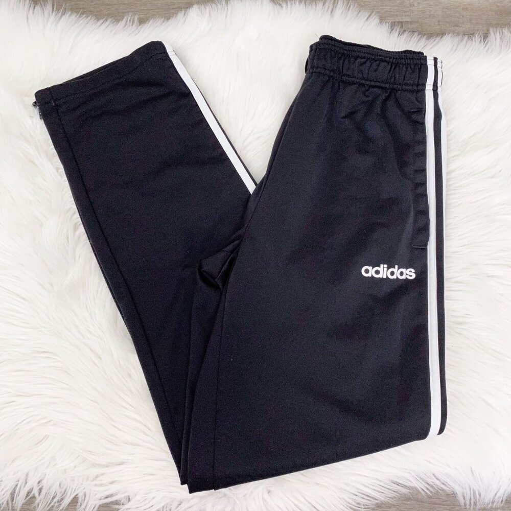 Adidas Mens Small Black Essentials 3 Stripes Pants Athletic Fitness Athleisure